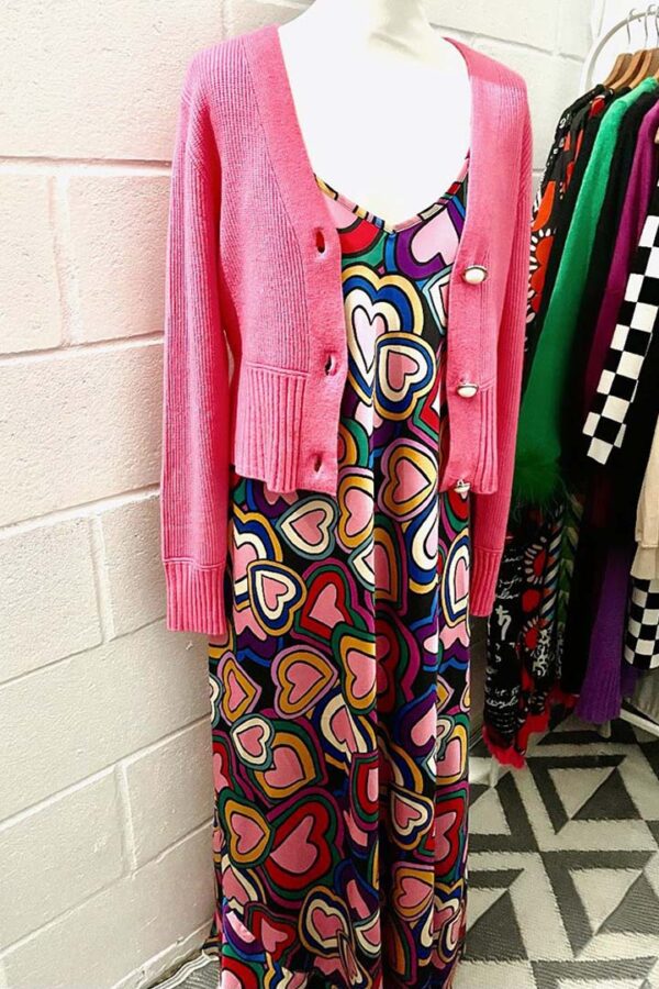 vestido y cardigan
